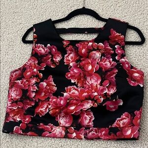 1. State Black and Pink Floral Tank Top
